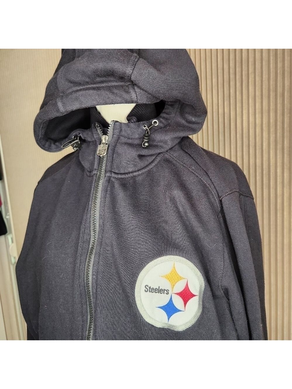 Vintage NFL Pro Line Pittsburgh Steelers Fleece Lined Hooded Full Zip Jacket XL - Picture 3 of 12